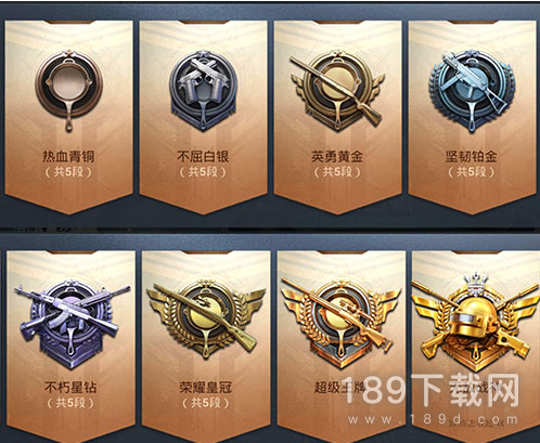 和平精英段位等级顺序是什么 和平精英段位等级顺序分享